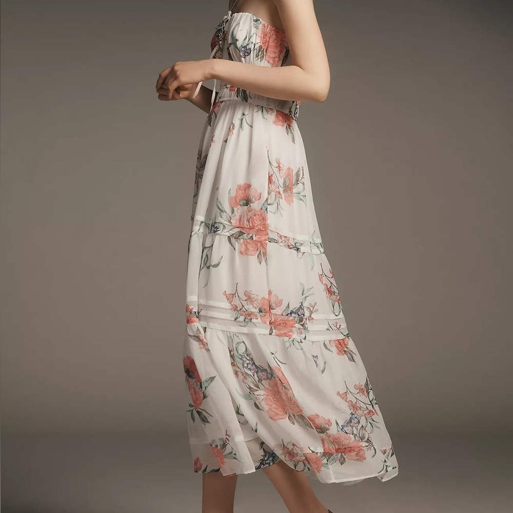 Anthropologie Somerset Strapless Chiffon Midi Dress - Picture 4 of 10